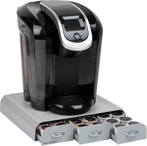 Miniatura 5 de Mind Reader Organizador 'Anchor' de triple cajón para cápsulas Dolce Gusto, CBTL, soporte para cápsulas de café de una sola porción Gris