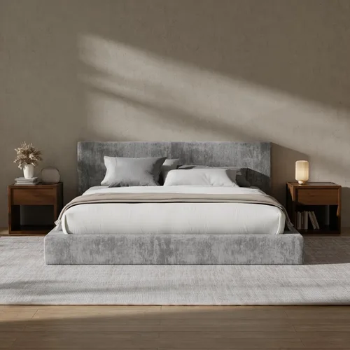 Miniatura 13 de RECCI Cloud - Base de cama Queen tapizada con cabecero, plataforma acolchada de espuma de 5 pulgadas, sin somier, fácil montaje (crema)