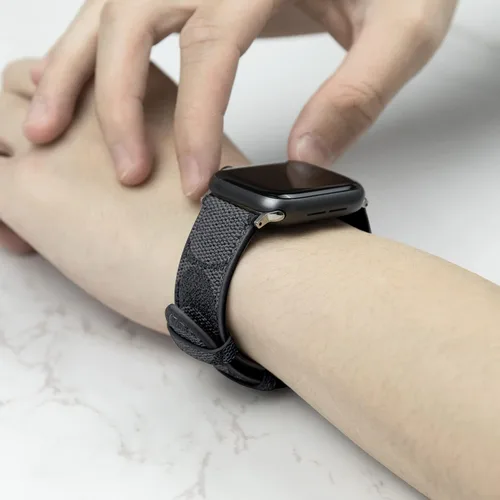 Miniatura 5 de Correa de cuero compatible con Apple Watch iWatch 1.496 in 1.575 in 1.614 in 1.654 in 1.732 in 1.772 in 1.929 in, correa de cuero de diseñador