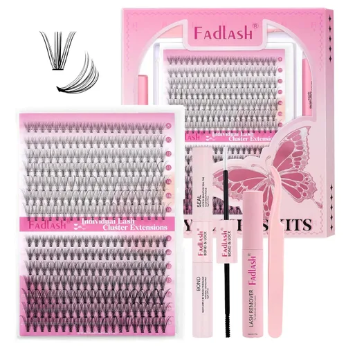 Miniatura 26 de Extensiones de pestañas en racimo 20D, bandeja mixta con pestañas individuales en racimo, de visón negro, para colocar en casa, maquillaje