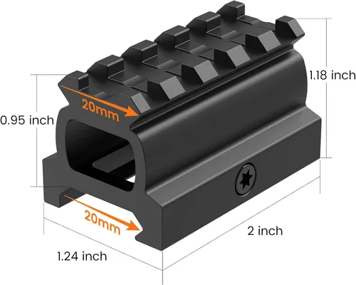 Miniatura 3 de Feyachi Picatinny Rail Riser Mount, 0.75"/0.83"/0.95"/1" High,3 Slots/5 Slots Riser Mount for Red Dot Sight