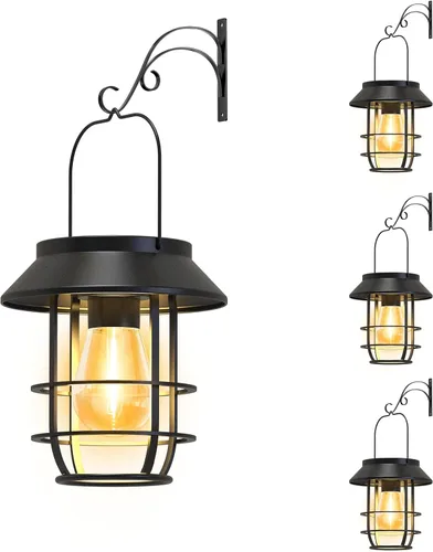 Miniatura 11 de Ahaorigin Faroles solares al aire libre impermeables, luces solares colgantes de alta luminosidad para exteriores con ganchos de pared, faroles