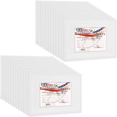 Miniatura 21 de U.S. Art Supply Paneles de lienzo artístico de 16 x 20 pulgadas, paquete de 4 lienzos de algodón pesado de 8 onzas sin ácidos para pintar acrílicos