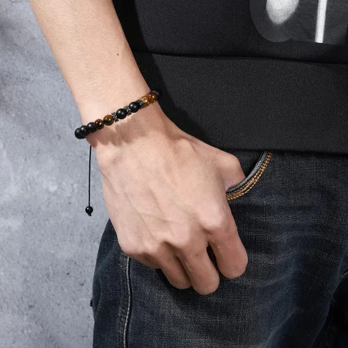 Miniatura 2 de Pulseras de cuentas para hombre, novio, marido, mi hombre, mi amor, hijo, nieto, hermano, aniversario, cumpleaños, graduación, día del padre, regalo