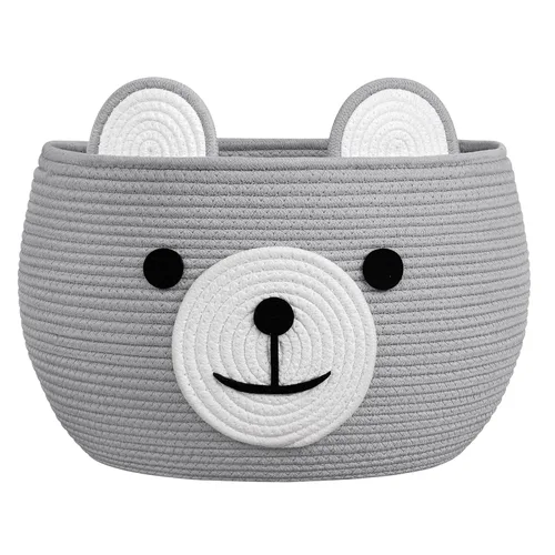 Miniatura 21 de CherryNow Woven Rope Basket, Bear Baskets for Gifts Empty, Large Storage Basket for Living Room Nursery, Decorative Animal Baskets with Handles