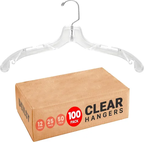 Miniatura 9 de DEILSY™ Perchas de plástico transparente, paquete de 12 perchas duraderas para la organización del armario, colgador de plástico esencial para ropa