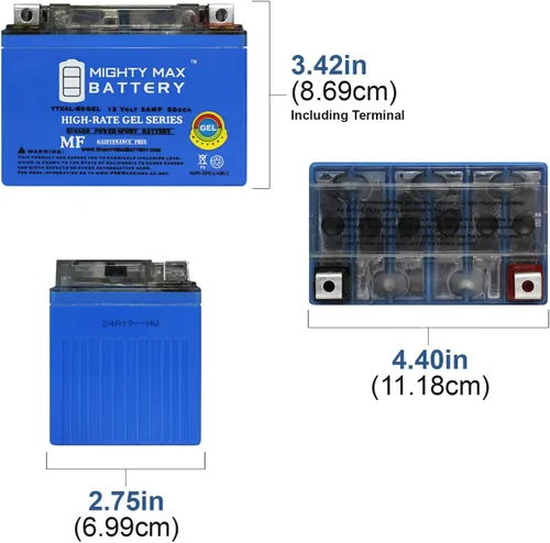 Miniatura 2 de Mighty Max Battery YTX4L-BS GEL - Batería de repuesto para Exide 4L-BS
