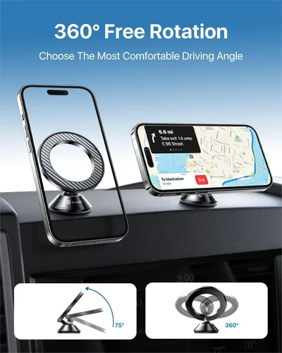 Miniatura 7 de andobil Magsafe Soporte de coche [imán más fuerte y adhesivo 3M mejorado] Soporte magnético para teléfono para tablero de automóvil 360 Soporte