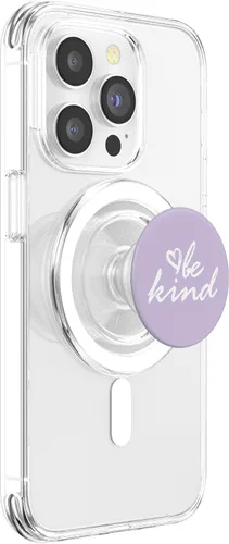 Miniatura 4 de White Be Kind Light Pastel Purple PopSockets MagSafe PopGrip para iPhone