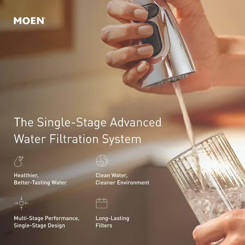 Miniatura 3 de Moen Filtro avanzado negro del reemplazo del carbono del sistema de filtración de agua de la sola etapa debajo del fregadero para F9800, F9820