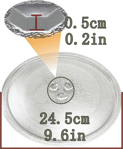 Miniatura 2 de Microwave Plate Round Glass Tray Microwave Oven Cooking Plate , For 9.6" 10.6'' 12.4'' Microwave Oven Flat Turntable Plate Replacement Flat Base