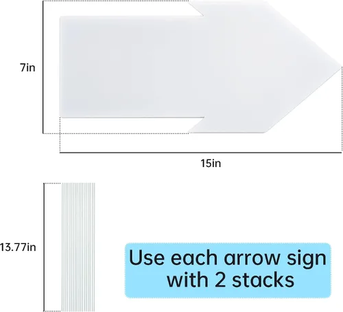 Miniatura 2 de Letreros de flecha en blanco de 15 x 7 pulgadas con bolígrafo de estacas, letreros de flecha de esta manera para decoración de fiestas, venta