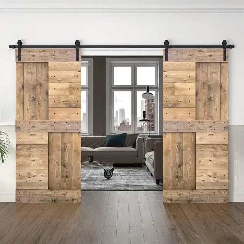 Miniatura 83 de TMS Serie N - Puerta corrediza interior de madera de pino anudada con kit de herrajes deslizantes (32 x 84 pulgadas, blanco)