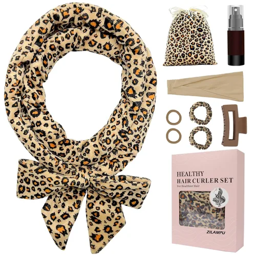 Miniatura 11 de ZILAMPU Diadema de varilla rizadora sin calor, rizadores de pelo para dormir, morado, 70 pulgadas de largo, material de terciopelo extra suave