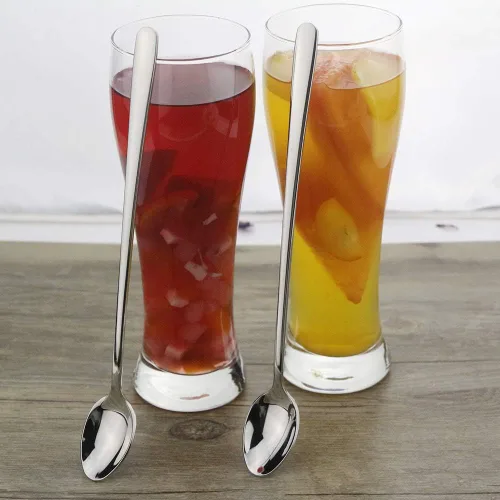 Miniatura 6 de Cuchara de mango largo, cuchara de té helado de 9 pulgadas, cucharadita de acero inoxidable 18/10 prémium para mezclar, mezclar cócteles, té, café