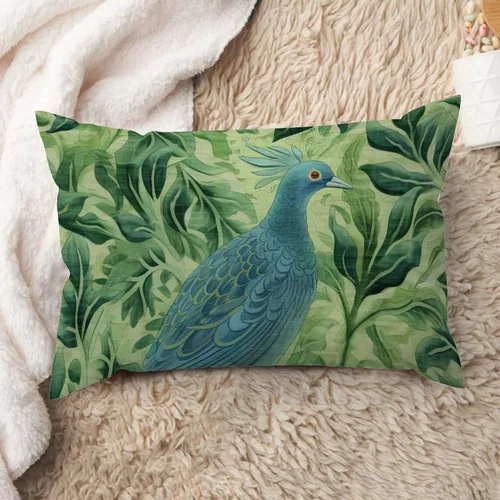 Miniatura 30 de ArogGeld Funda de cojín lumbar asiática de estilo chinoiserie, de lino marrón, pájaro y flor, funda de almohada asiática para sala de estar, A-6