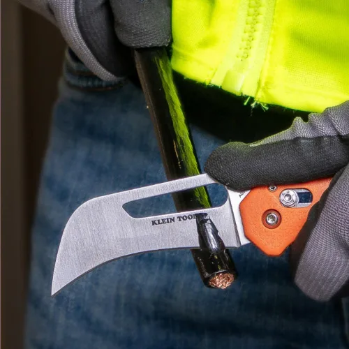 Miniatura 5 de KLEIN TOOLS Electrician's Pocket Knife, EDC Folding Knife with Stainless Steel Blade For Cable And Line Work, Deep-carry Pocket Clip and Lanyard Hole