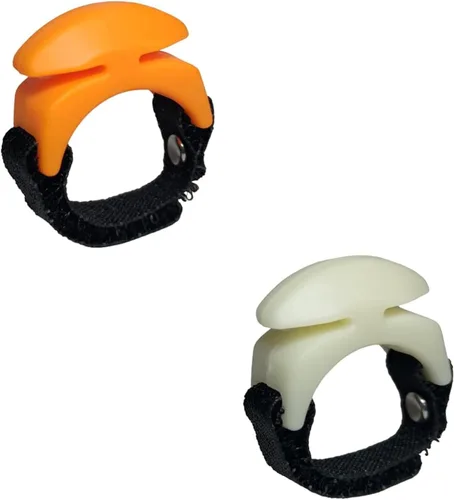 Line Cutterz Anillo de cuchilla de cerámica patentado sin óxido, cortador de línea de pesca rápido Naranja resplandeciente y brilla en la oscuridad