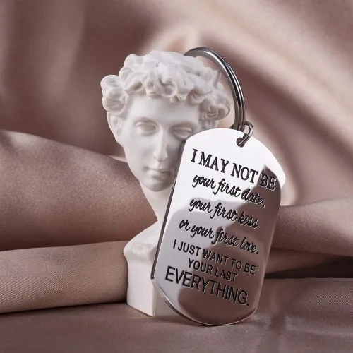 Miniatura 5 de Llavero de regalo para parejas, con texto en inglés "NovioNovioNoviaNoviaAmor Llavero para Él, Mujeres Hombres ella Cumpleaños de Boda Grabado
