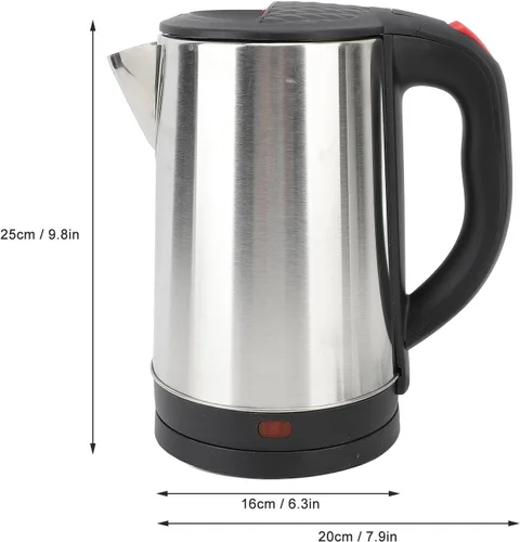 Miniatura 6 de Tetera eléctrica, hervidor eléctrico de acero inoxidable 304 de 2.5 L, caldera de agua de ebullición rápida con apagado automático, base giratoria