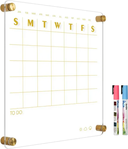Miniatura 20 de Pizarra Blanca Acrílica para Pared, Pizarra Blanca Semanal Transparente de 12" x 12", Pizarra Blanca de Planificación Semanal Pequeña para Pared