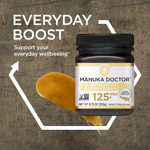 Miniatura 6 de Manuka Doctor - Monofloral de miel de manuka MGO 125+, miel de Nueva Zelanda 100% pura. Certificado. Garantizado. Crudo. Sin OMG (8.75 oz)