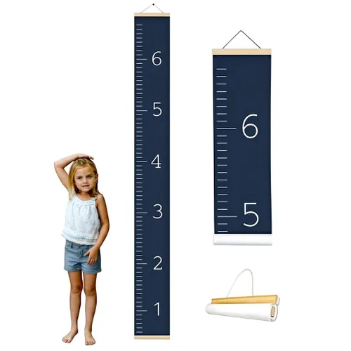 Miniatura 9 de Morxy Tabla de Crecimiento de Lona para Niños - Decoración de Pared Unisex para Habitación de Niños - Tabla de Medición de Altura - Cinta de Pared