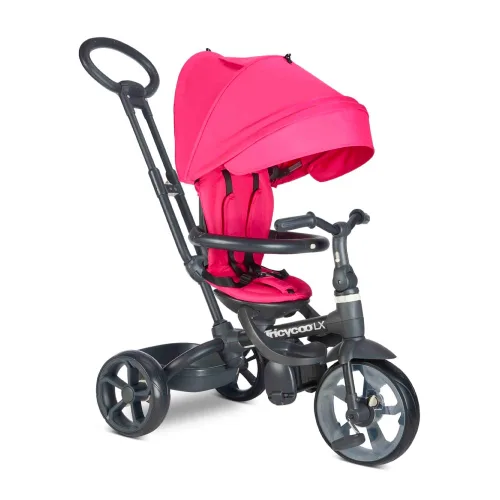 Miniatura 8 de Joovy Tricycoo 4.1 triciclo para niños con 4 etapas con neumático delantero extra ancho, manija para padres extraíble y ajustable, arnés