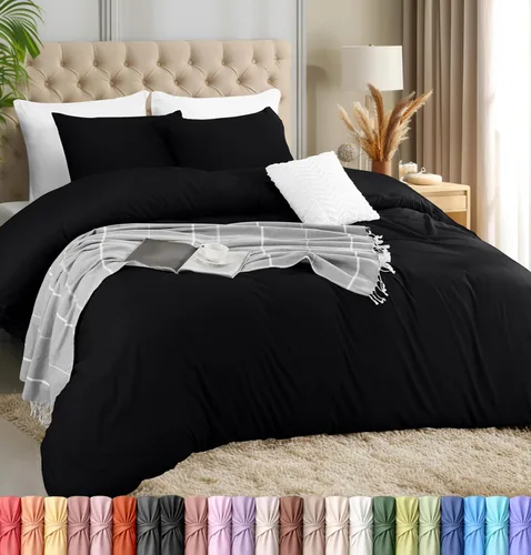 Miniatura 9 de Utopia Bedding Juego de funda de edredón con fundas de almohada, funda de edredón de 2 piezas con cierre de cremallera, 1 funda de edredón con 1
