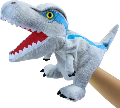 Marioneta de mano ETS para niños, marionetas de mano de peluche, marionetas de mano, juguete de dinosaurio, marionetas de dinosaurio para niños