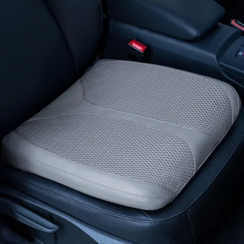 Miniatura 11 de Cojín de asiento de espuma viscoelástica de cuero para coches para personas bajas, para aliviar el dolor de cadera (coccis/cóccix) y de espalda