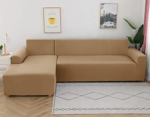 Miniatura 18 de ele ELEOPTION - 2 piezas de fundas de sofá seccional de 3 plazas para sofás con cojines, funda elástica en forma de L para sala de estar, funda