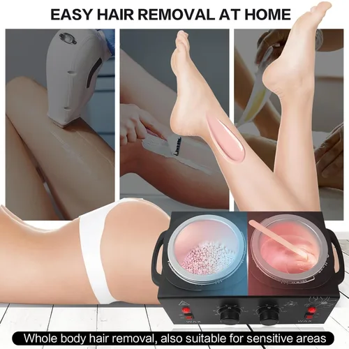 Miniatura 6 de Calentador de cera portátil para depilación sin dolor, calentador de cera profesional para mujeres y hombres con juego de temperatura ajustable, 40
