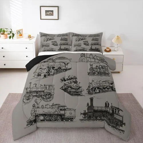 Miniatura 15 de Feelyou Juego de ropa de cama de camión de bomberos, edredón de coche de bomberos y policía para decoración de habitación de niños, tamaño Multi D05