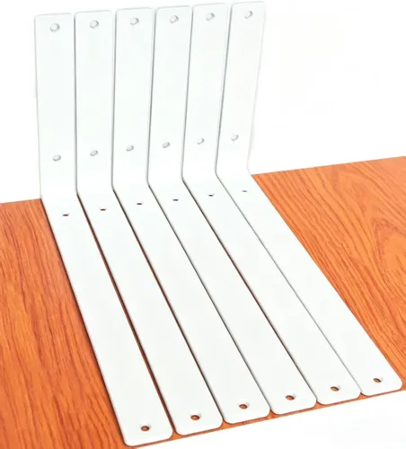 Miniatura 111 de Paquete de 12 soportes de estante en L de 8 pulgadas de largo x 6 pulgadas de alto x 1.5 pulgadas de ancho, 5 mm de grosor, soporte de estante en L