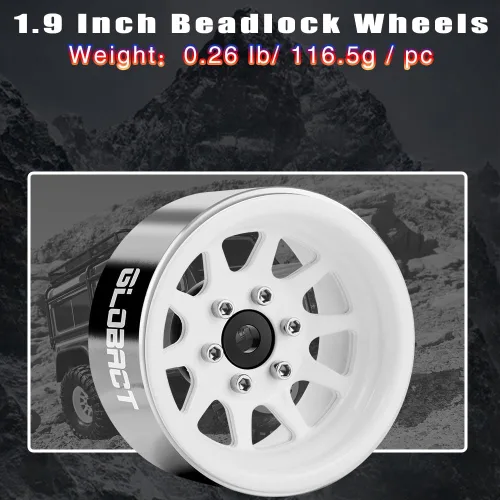 Miniatura 3 de GLOBACT 1.9 Beadlock Wheels Llantas RC Buje de rueda para TRX4 TRX6 Axial SCX10 I II III Pro Redcat 1/10 RC Crawler Accesorios de actualización