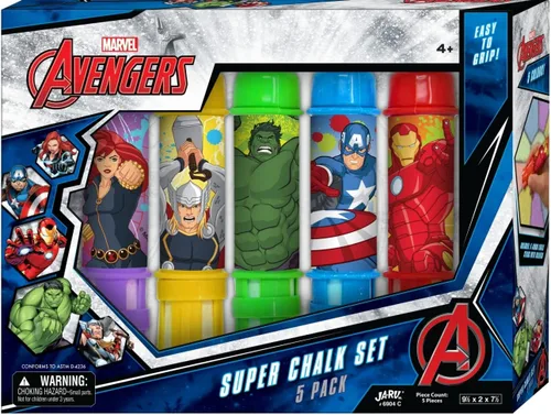 JA-RU Marvel Avengers - Soporte para tiza jumbo (paquete de 1) – Tiza no tóxica para niños al aire libre – C-6904-1
