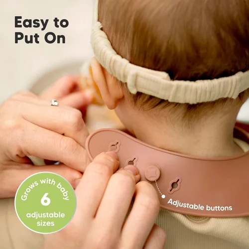Miniatura 5 de KeaBabies Paquete de 2 baberos de silicona para bebés, niñas y niños, baberos resistentes de grado alimenticio para comer, atrapa alimentos grandes