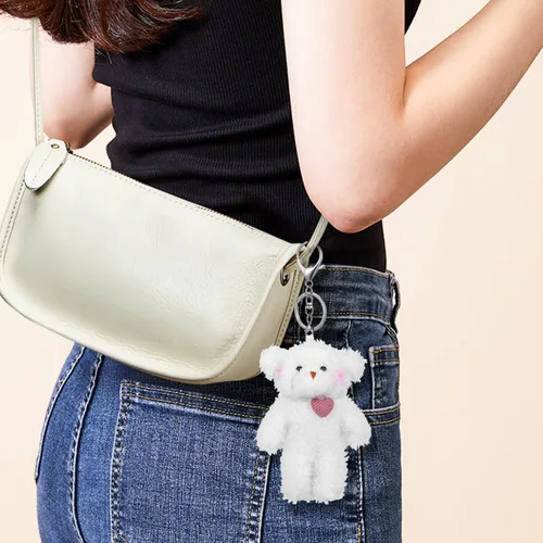 Miniatura 7 de NUOBESTY 2 llaveros de oso de peluche, bonitos dijes para bolsa de oso de peluche con corazón de osos suaves para bolso, mochila, bolso, llaveros a