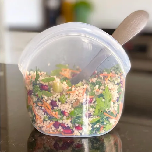 Miniatura 5 de Food Huggers Hugger Bags - Bolsa reutilizable de silicona para almuerzo y aperitivos Almacenamiento duradero, sin BPA, apta para lavavajillas