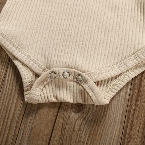 Miniatura 4 de Chyrbaby Ropa para bebé niña recién nacida, traje con volantes, traje acanalado, pantalones florales con diadema..
