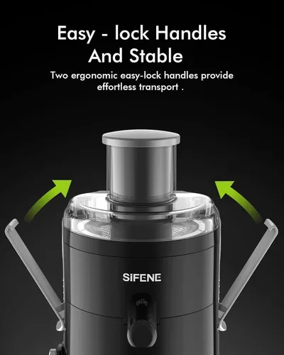 Miniatura 7 de SIFENE Exprimidor centrífugo compacto, extractor de frutas y verduras de 3 velocidades con boca de 2.5 pulgadas de ancho, motor de pico de 500 W