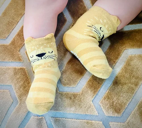 Miniatura 6 de Paquete de 7 calcetines de animales lindos para bebé, agarre antideslizante, calcetines para niños pequeños recién nacidos