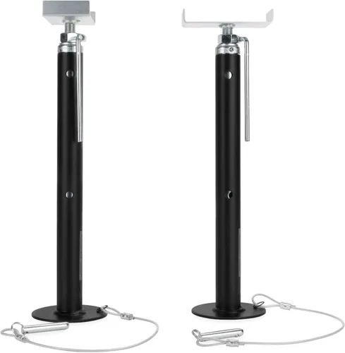 Camco Eaz-Lift Soportes deslizantes para RV - Juntas de acero resistentes para autocaravana - Altura ajustable de 19" a 47" con posiciones de