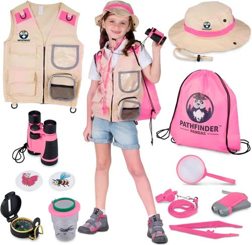 Miniatura 8 de Kit de explorador para niños con chaleco de safari, sombrero y más – Kit de captura de insectos para niños con guía de aventuras y búsqueda