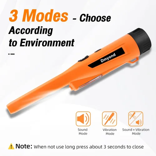 Miniatura 3 de Dmyond Detector de Metales Pinpointer y Accesorios - Varilla Puntera de Mano Impermeable Completa IP68 con 3 Modos - Incluye Tamiz para Arena