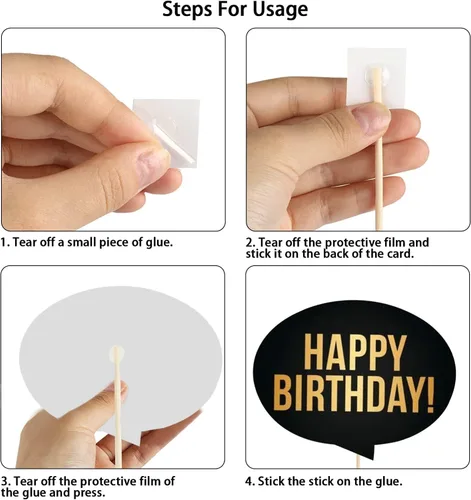 Miniatura 5 de Juego de 29 piezas de accesorios para cabina de fotos de cumpleaños con divertida corona, sombreros, barba y cara feliz, bigote para niños, cabina