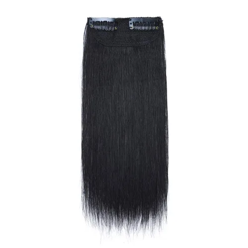 Miniatura 2 de Hairro Extensiones de cabello humano Remy con clip, para hombres y mujeres, para añadir volumen de cabello, sin costuras, 8 pulgadas, #1 negro #1