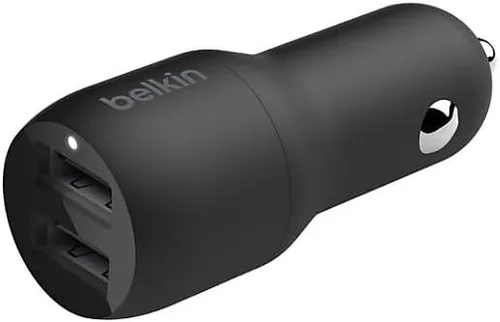 Miniatura 3 de Belkin Cargador USB dual para automóvil de 24 W, 2 puertos USB-A de 12 W con cable Lightning, carga rápida para iPhone de Apple, Samsung Galaxy