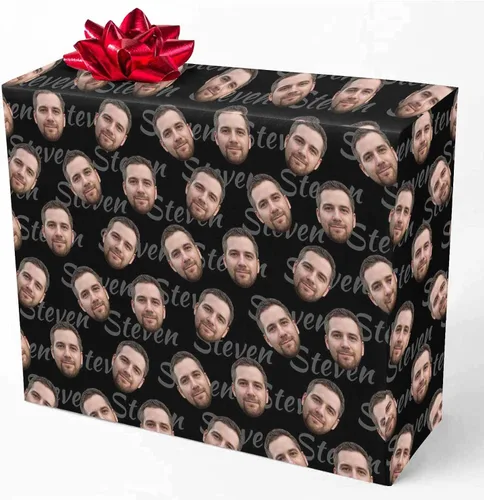 M YESCUSTOM Papel de regalo con fotos personalizadas, papel de regalo para el Día de la Madre, Día del Padre, cumpleaños, Navidad (morado, rosa,
